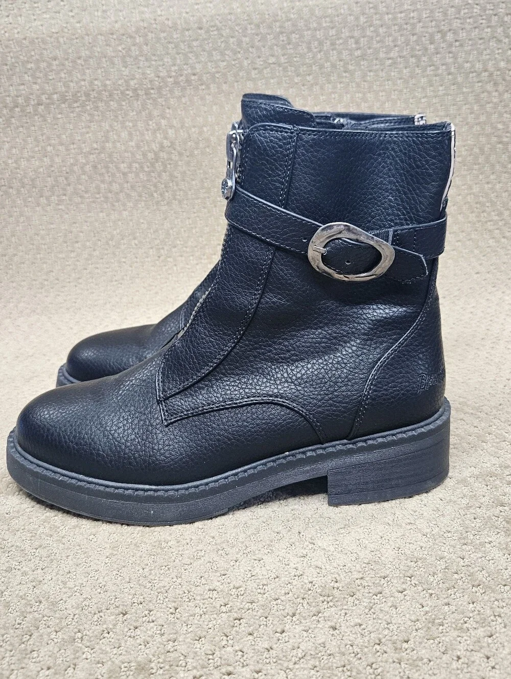 Blowfish Malibu Vozlyn black biker combat grunge vegan ankle boots size 10 M